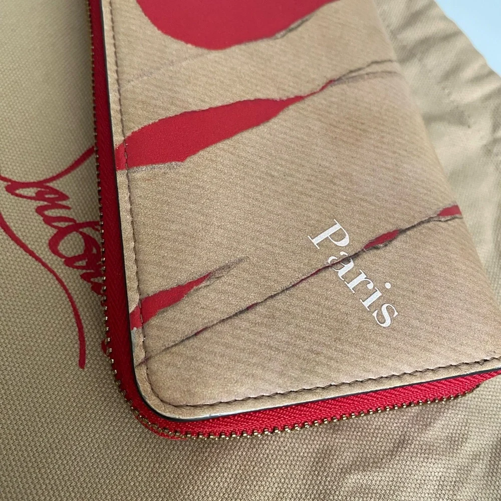 Christian Louboutin Red and Tan Artistic Wallet - Picture 7 of 16